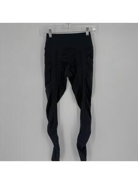 Sweetflexx leggings womens 4  black high rise ankle resistance band compression